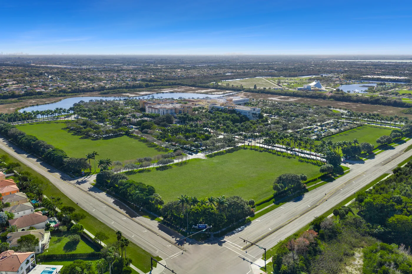 Campus grounds, aerial, maintained by Everglades Environmental Care